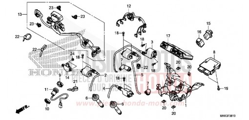 FAISCEAU SECONDAIRE/BOBINE D'ALLUMAGE CRF1000D2J de 2018